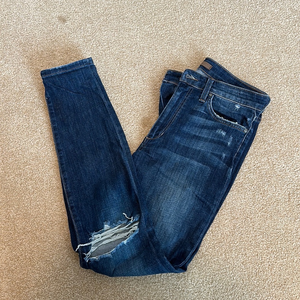 Joe's Jeans High Waisted Distressed Ripped Skinny Jeans Size 28